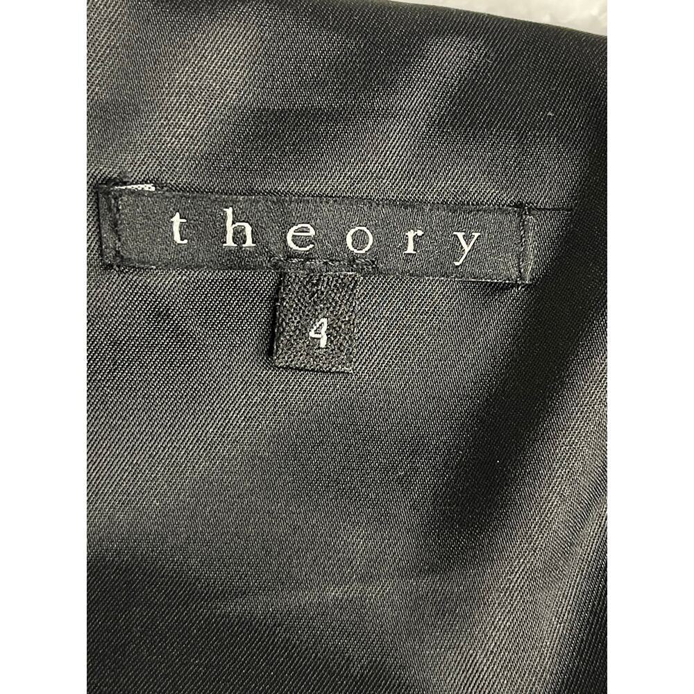 Theory Kantarai Button Down Dress Size 4 Gray BeltedSleeveless Wool Blend - Picture 5 of 9